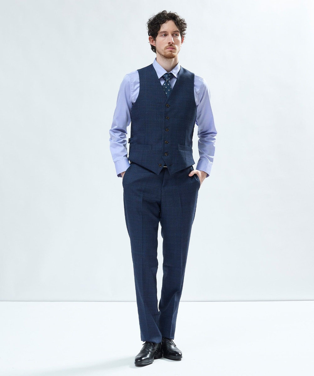 MEN'S BIGI ミックスヤーン/ポップサック リバーシブルベスト ネイビー