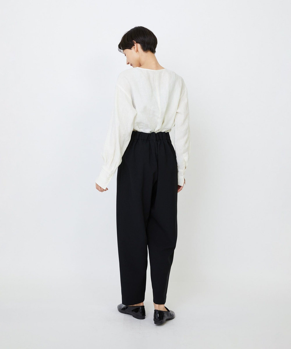 LOISIR エコダブルクロスクロップドパンツ ブラック