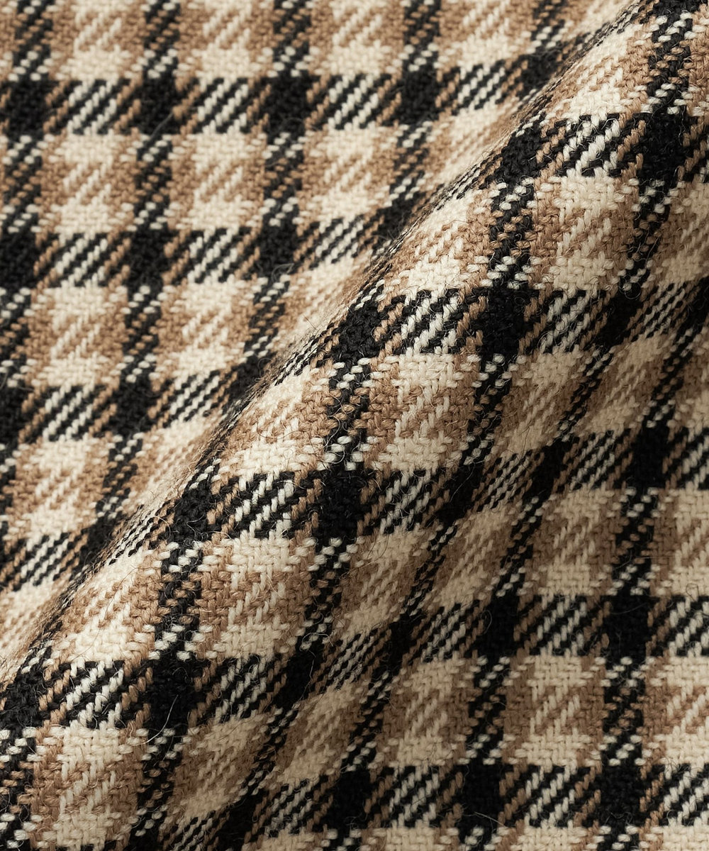 DÉPAREILLÉ WOOL CHECK GILET / ウールチェックジレ ブラウン系その他