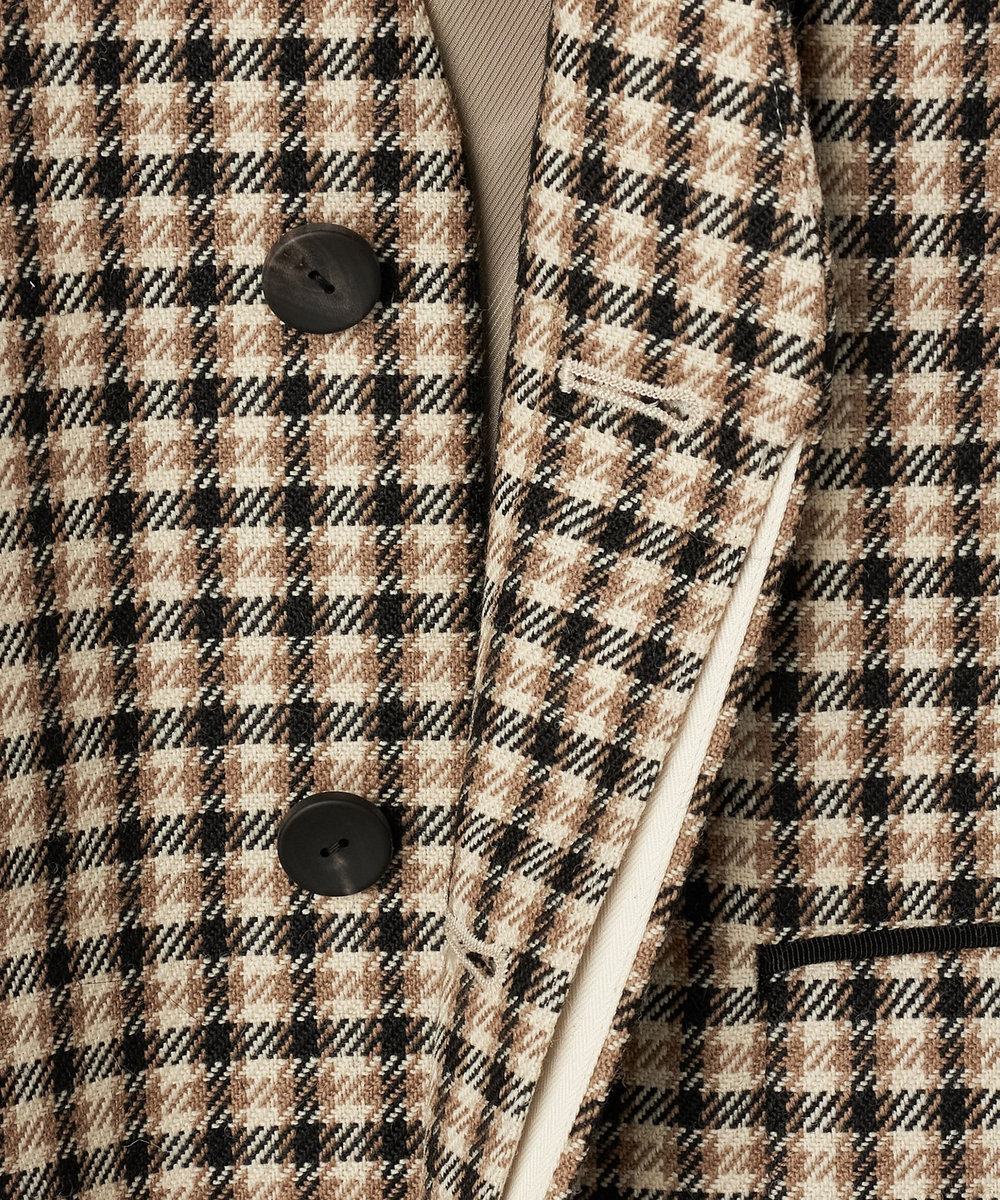 DÉPAREILLÉ WOOL CHECK GILET / ウールチェックジレ ブラウン系その他