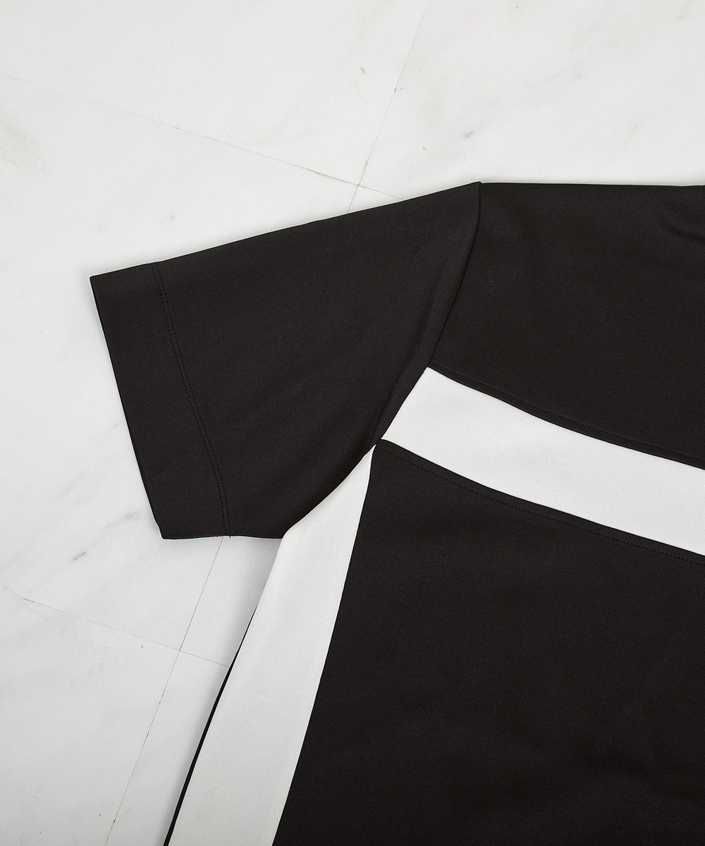 UNION STATION 【接触冷感】キシリトールパネル切り替えポンチTシャツ ブラック