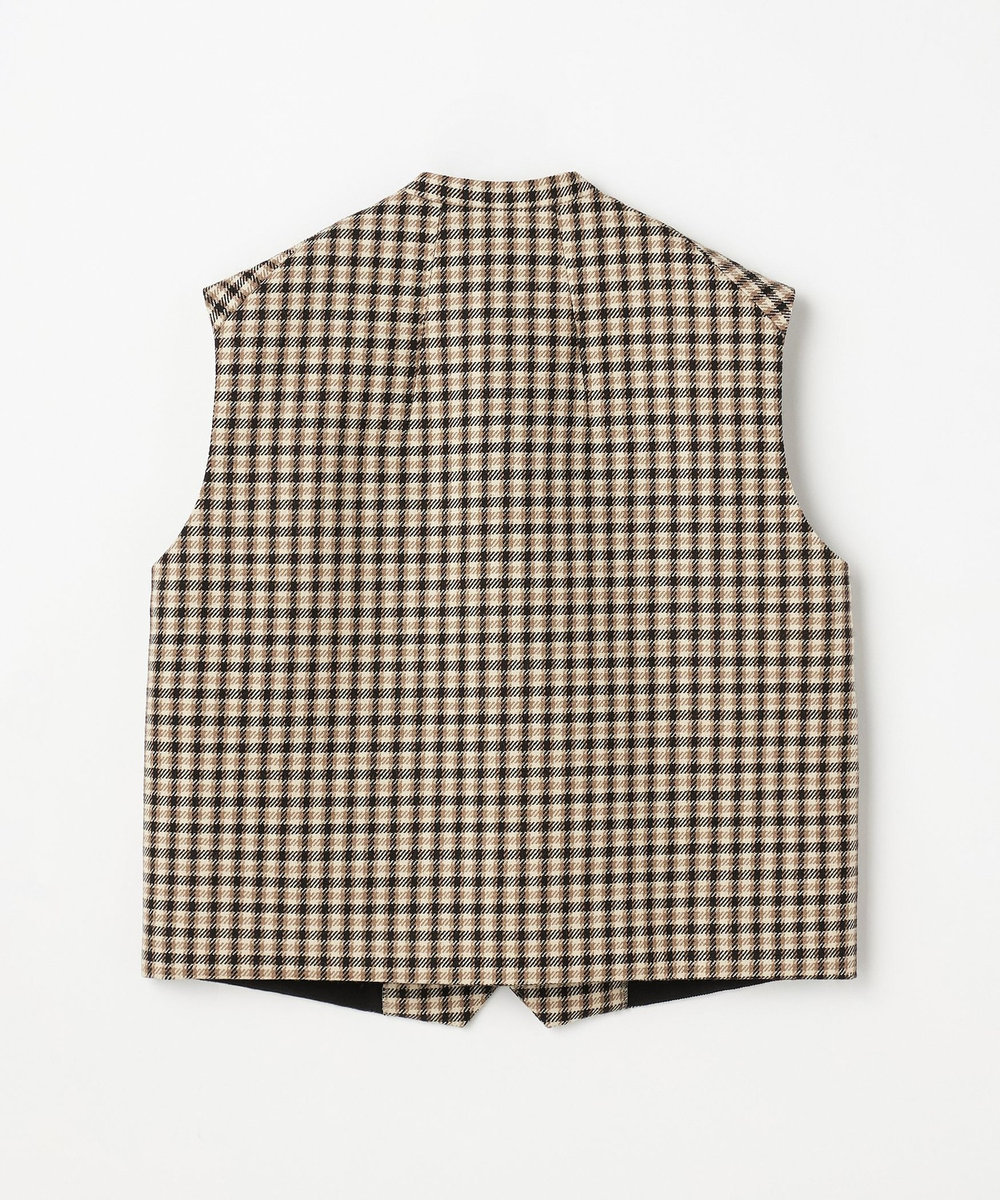 DÉPAREILLÉ WOOL CHECK GILET / ウールチェックジレ ブラウン系その他