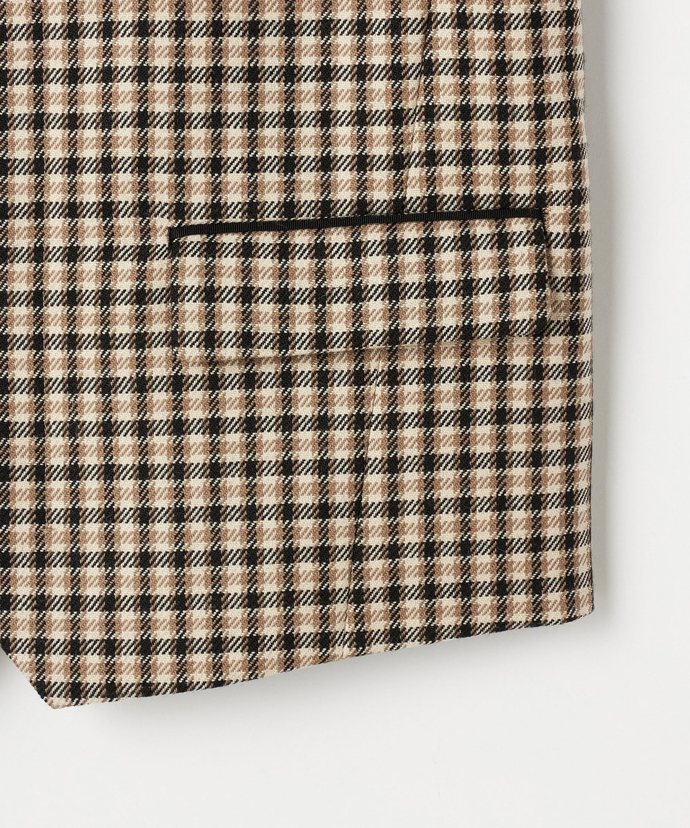 DÉPAREILLÉ WOOL CHECK GILET / ウールチェックジレ ブラウン系その他