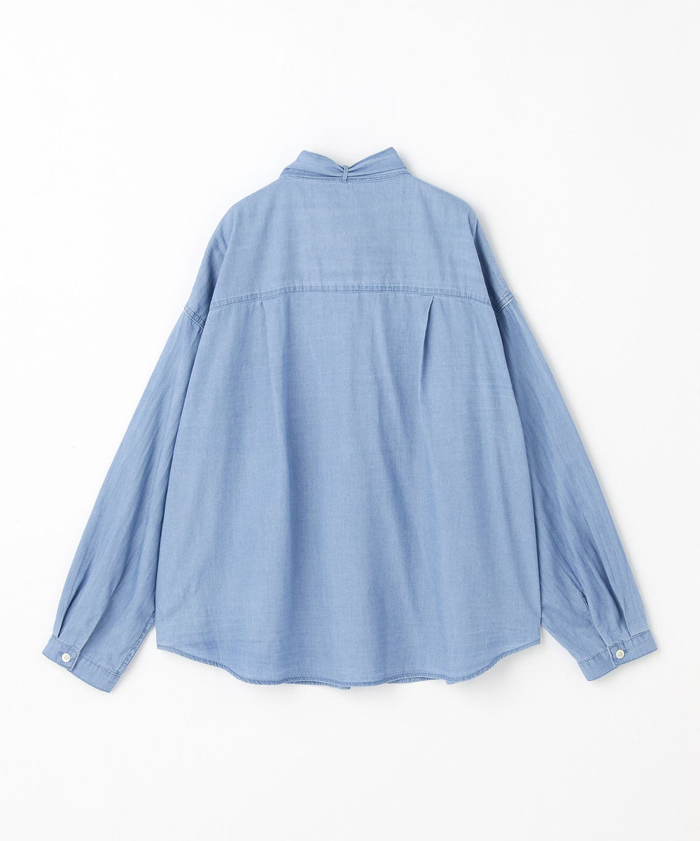 feerique feerique 3OZデニムボウタイブラウス サックスブルー