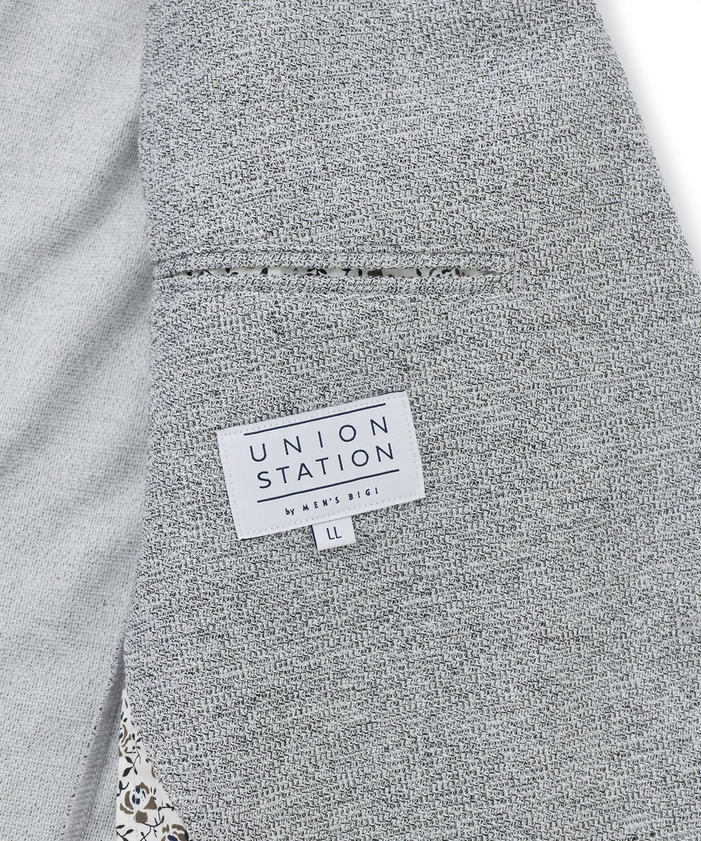 UNION STATION 〈洗える〉ハニカムMIXテーラードジャケット ライトグレー