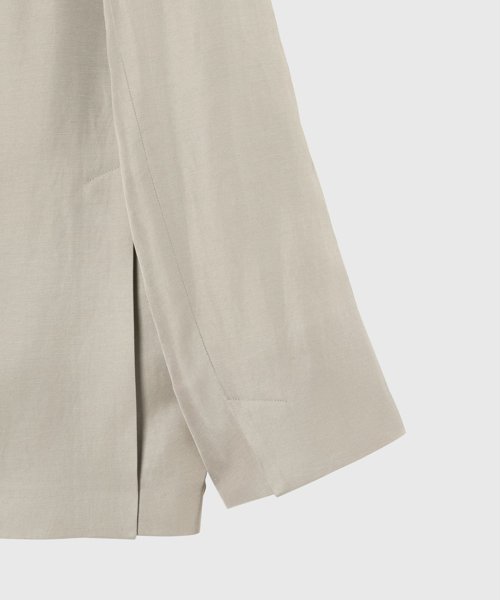 DÉPAREILLÉ TRIACETATE LINEN NO COLLAR JACKET / トリアセテートリネンノーカラージャケット ベージュ