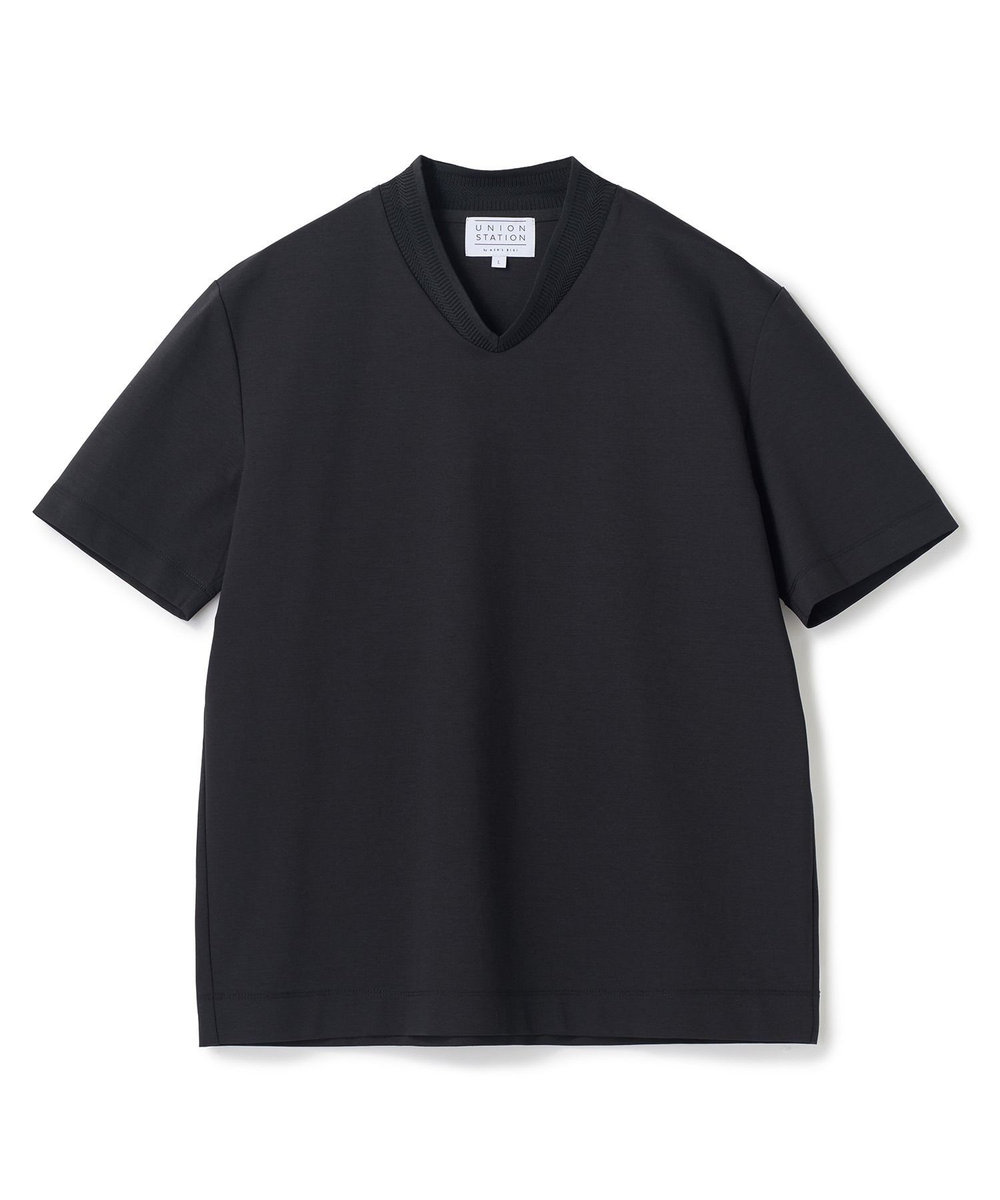 UNION STATION VネックテイラーTシャツ〈ストレッチ・マシンウォッシャブル・防臭・接触冷感〉	 ブラック