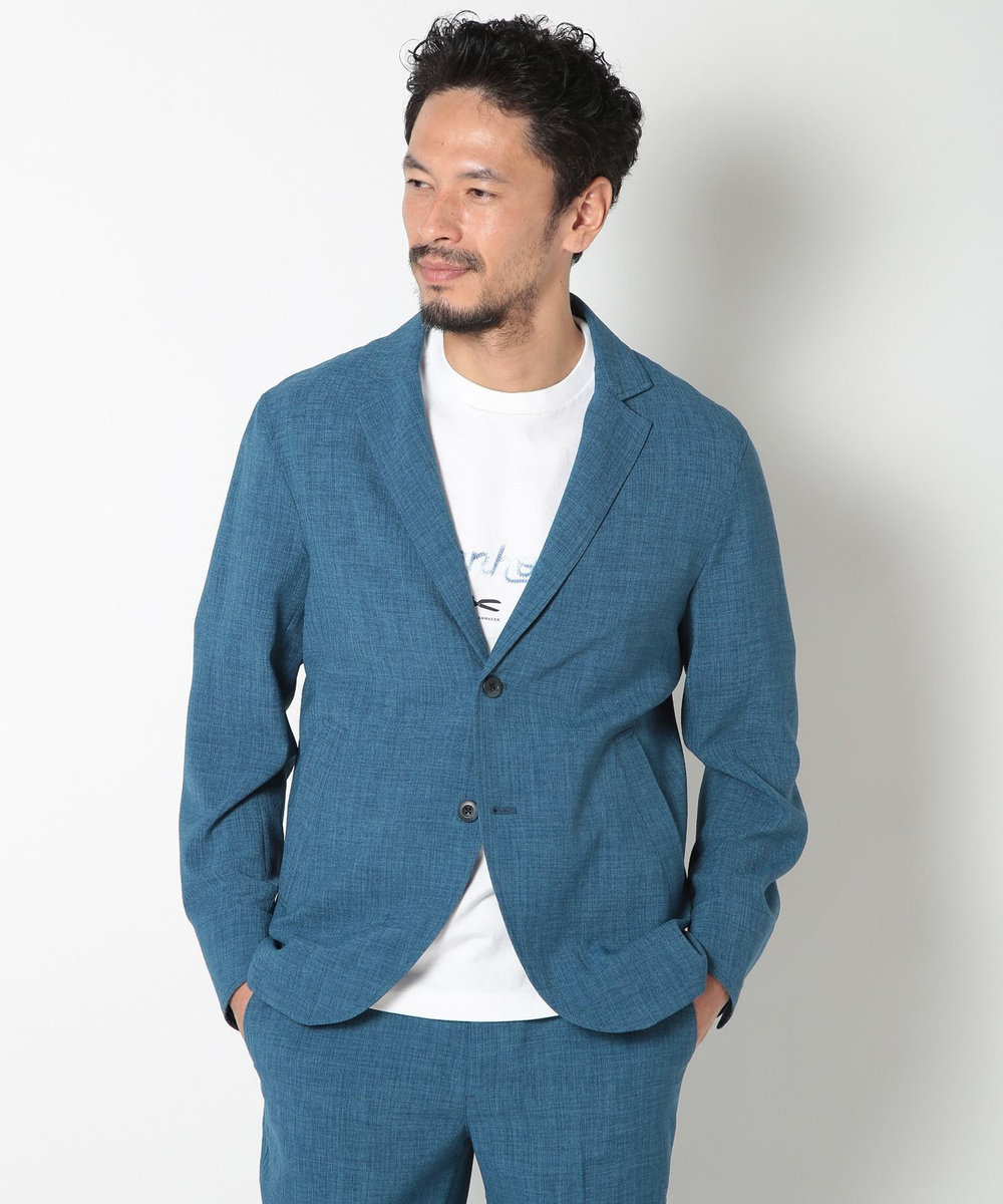 MEN'S BIGI ブッチャーストレッチカジュアルジャケット ブルー