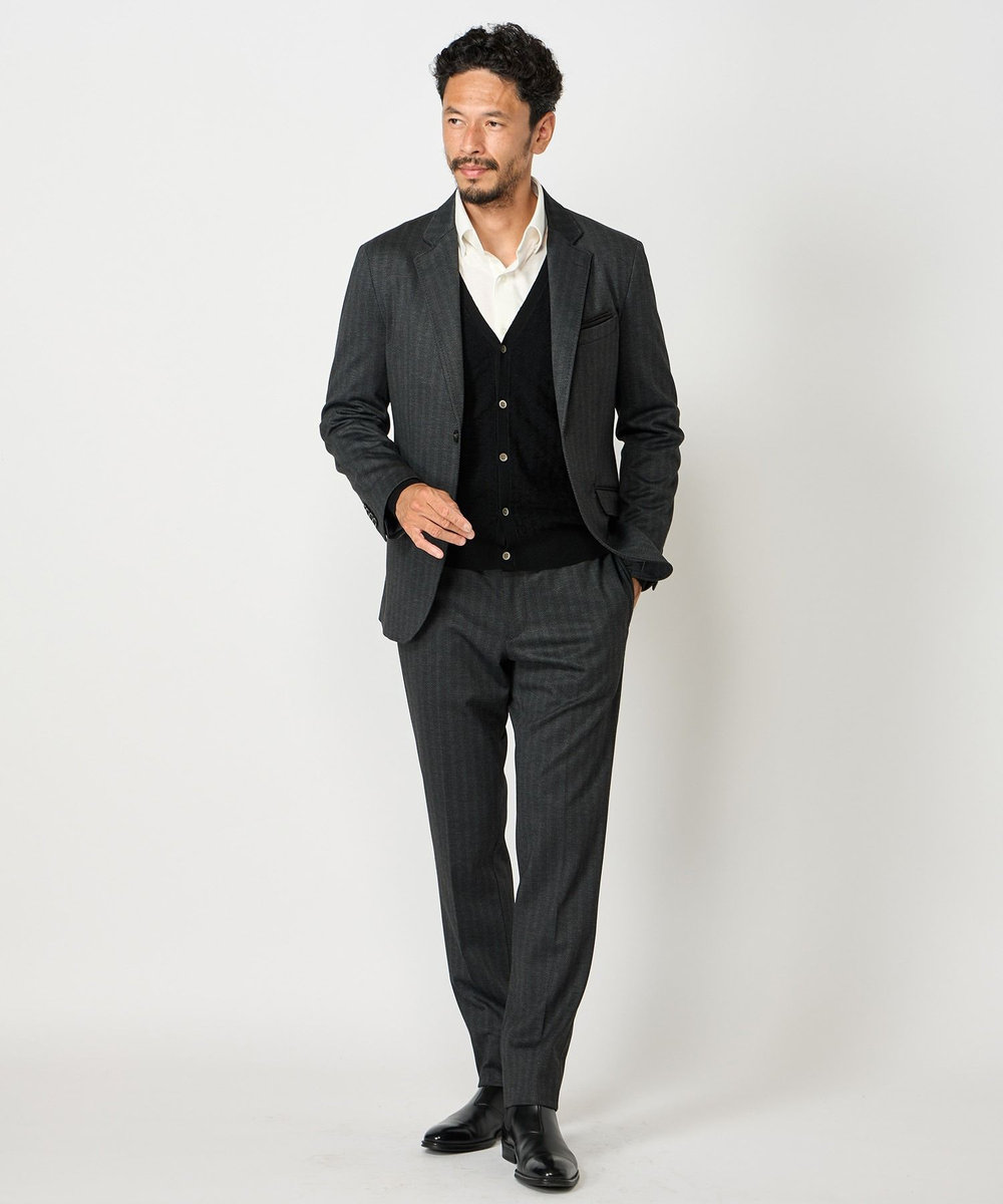 MEN'S BIGI 【ACTIVE TAILOR】エクストラTRジャージプリントテーラードジャケット＜セットアップ・スリーピース対応＞ グレー