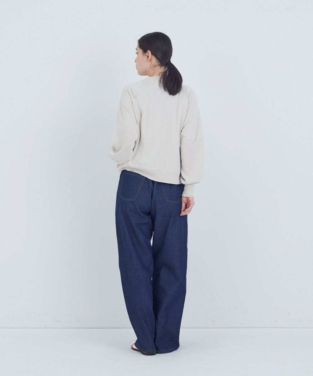 ADIEU TRISTESSE ペーパーポリエステルニットブルゾン グレイッシュベージュ