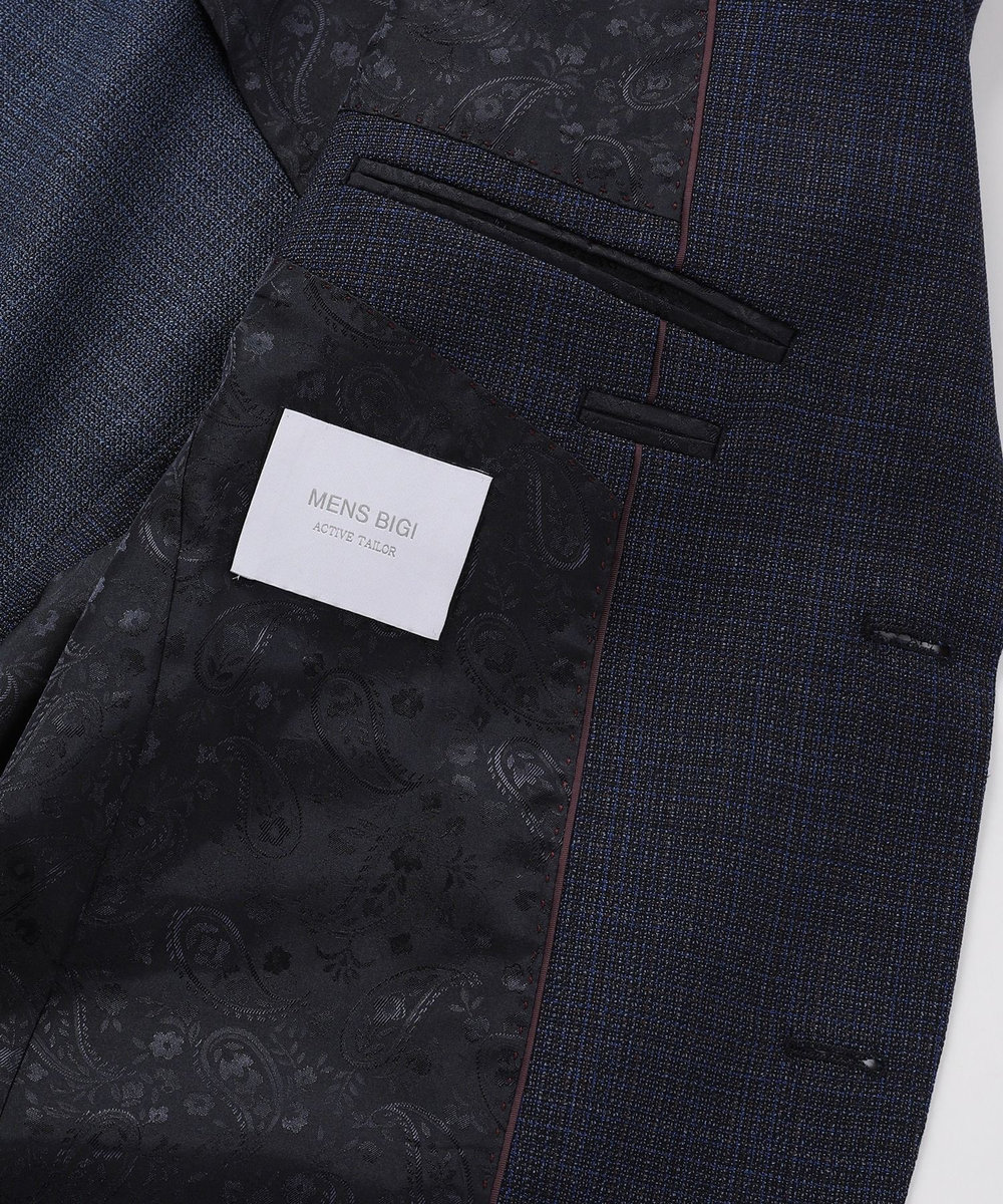 MEN'S BIGI 【ACTIVE TAILOR】ミックスヤーン/ホップサックジャケット ネイビー