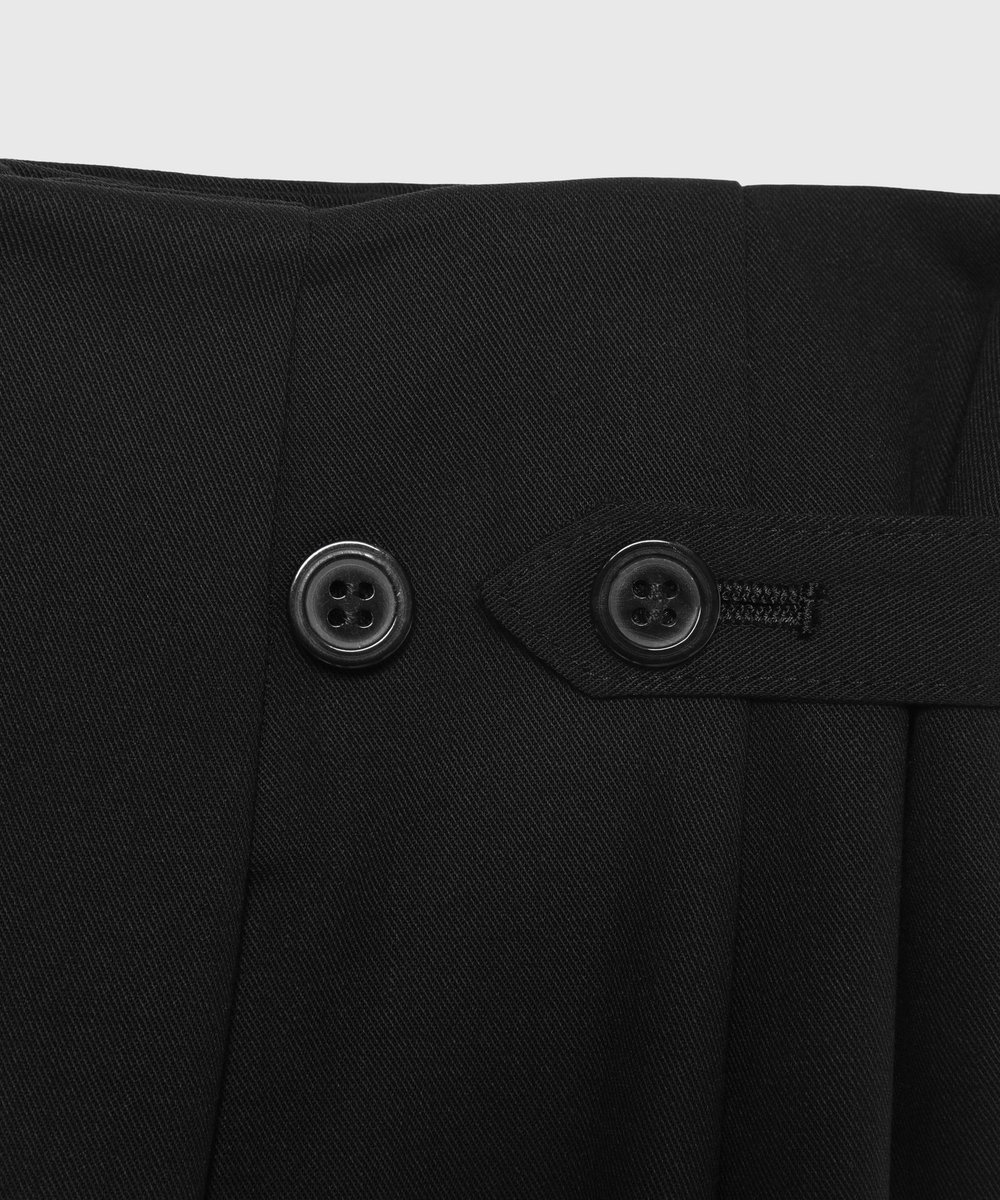 DÉPAREILLÉ WOOL NYLON GABARDINE WAIST BELT PANTS / ウールナイロンギャバジンウエストベルトパンツ ブラック