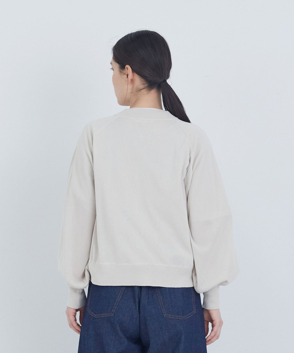 ADIEU TRISTESSE ペーパーポリエステルニットブルゾン グレイッシュベージュ