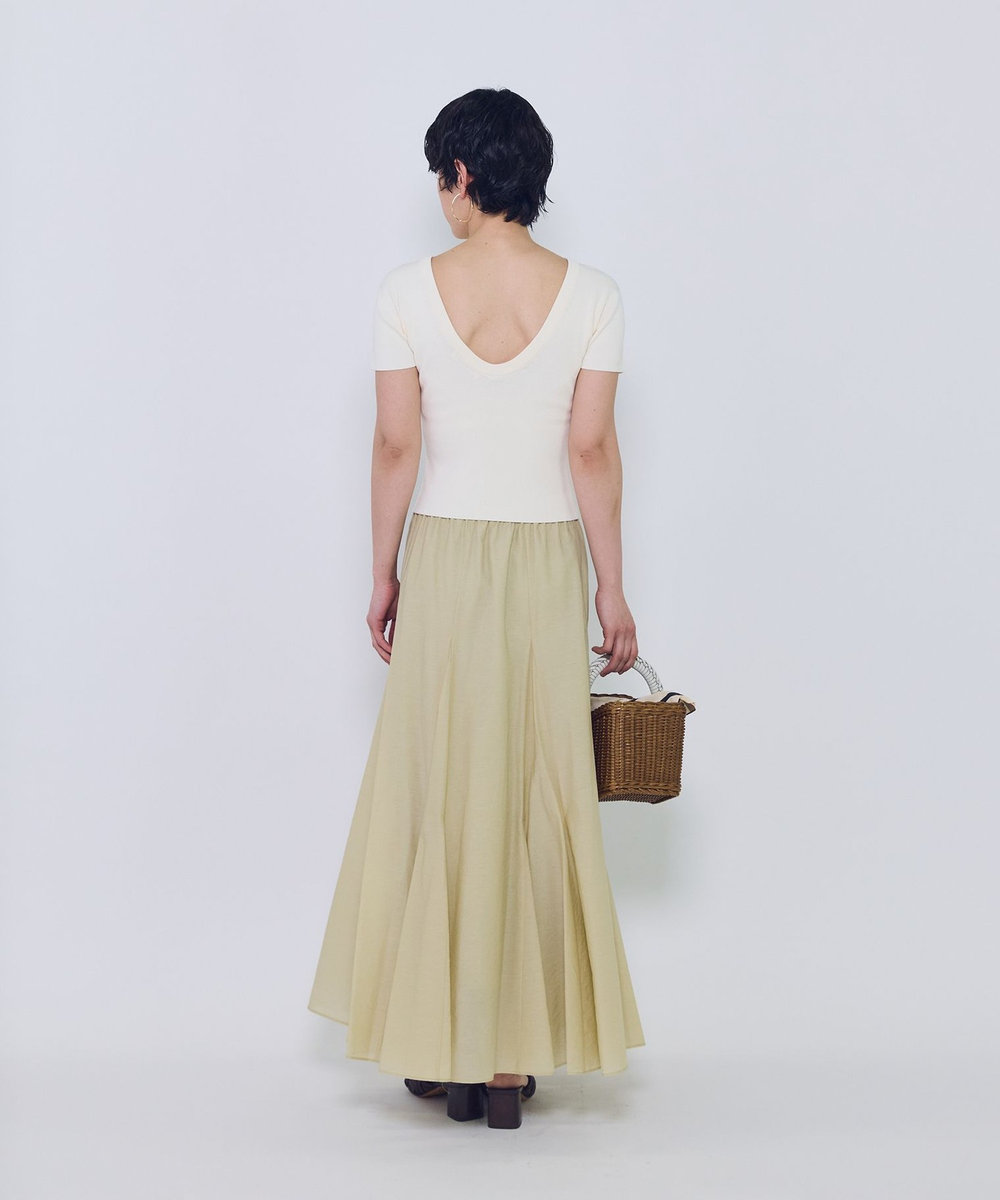 1er Arrondissement タフタボリュームスカート ベージュ
