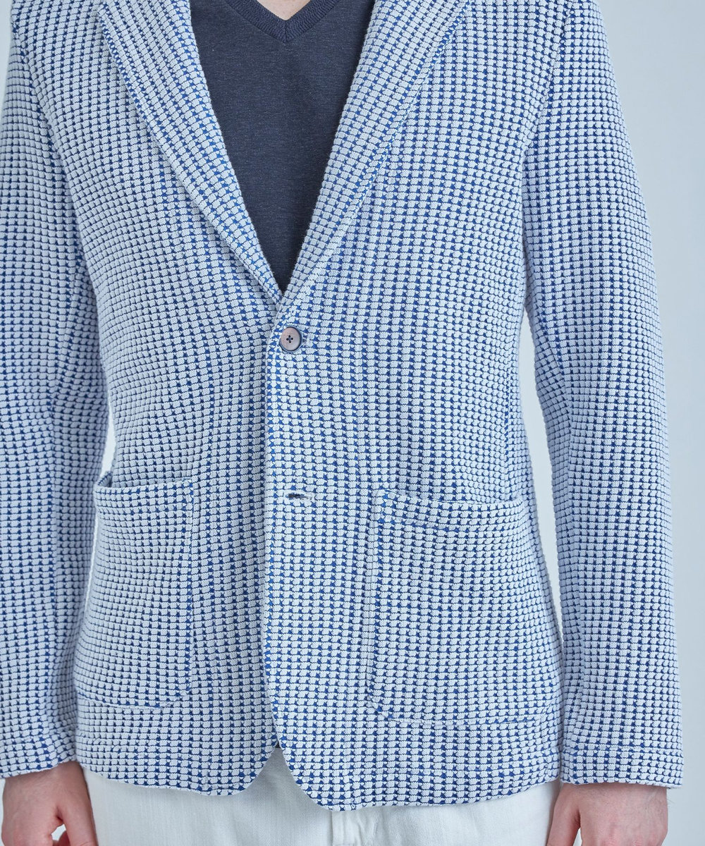 MEN'S BIGI オニワッフル 2Bライトジャケット ブルー