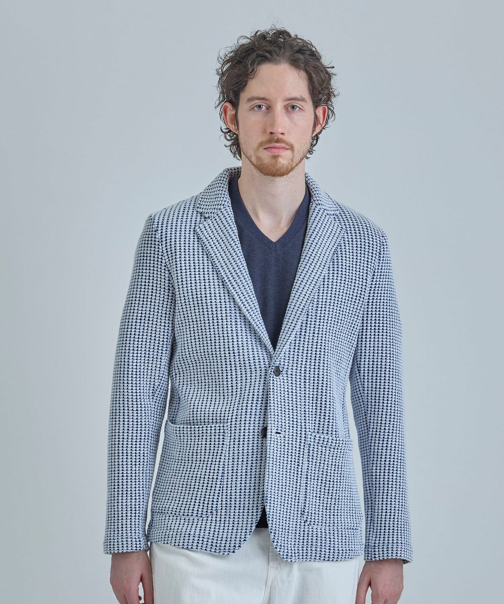 MEN'S BIGI オニワッフル 2Bライトジャケット ブルー