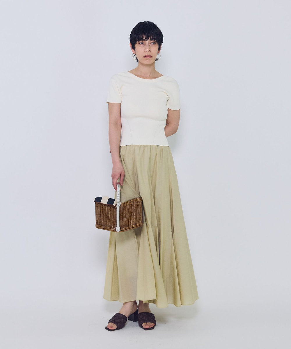 1er Arrondissement タフタボリュームスカート ベージュ
