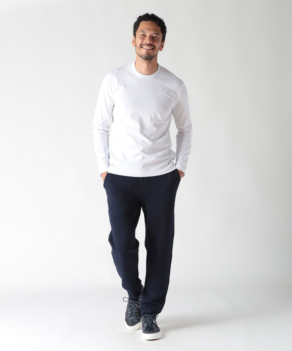MEN'S BIGI 【ACTIVE TAILOR】モール混ニットパンツ ネイビー
