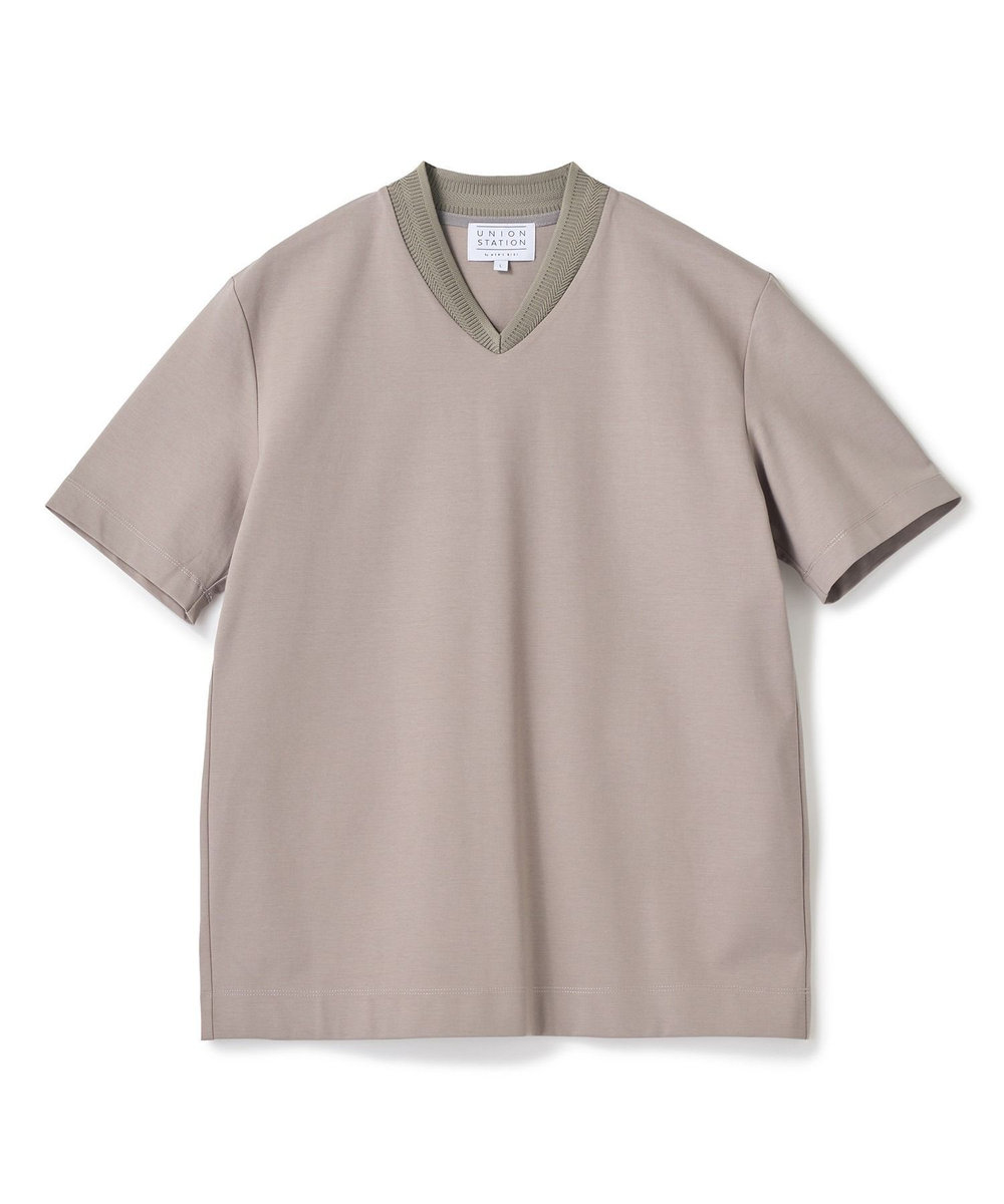 UNION STATION VネックテイラーTシャツ〈ストレッチ・マシンウォッシャブル・防臭・接触冷感〉	 グレー