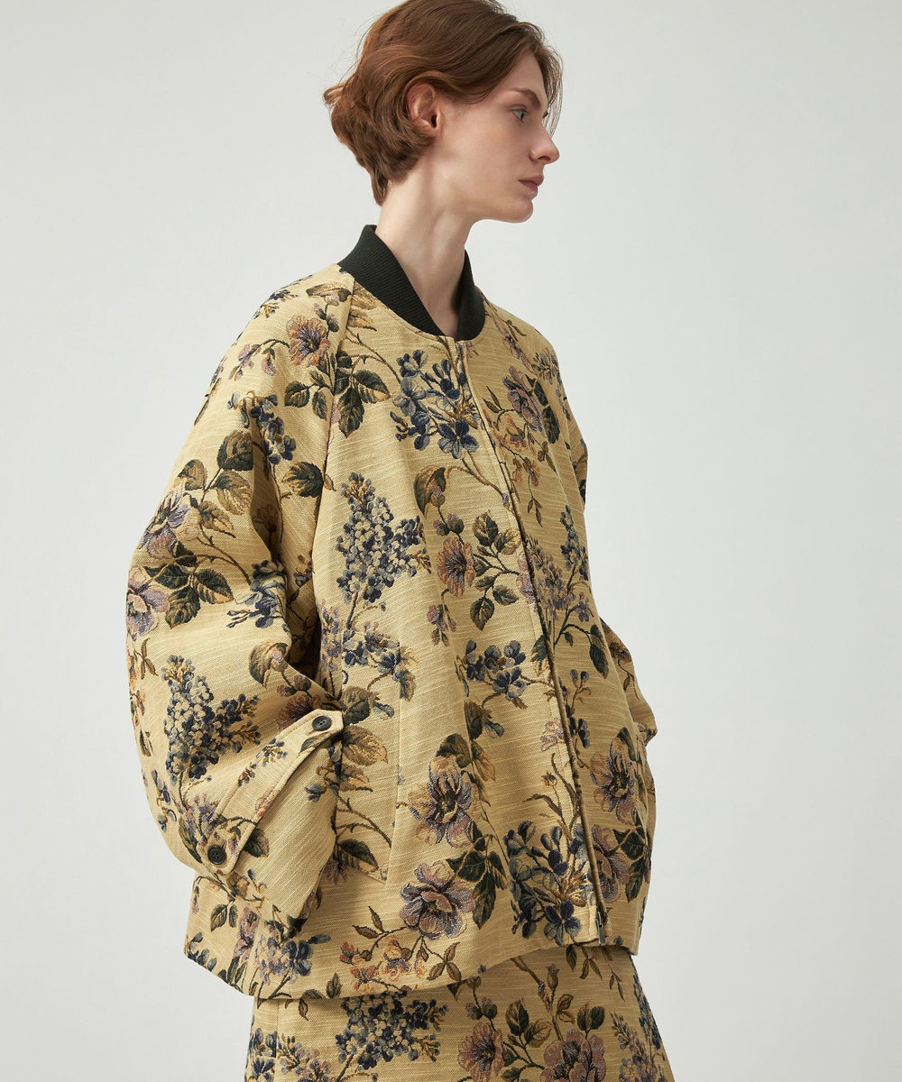 DÉPAREILLÉ FLOWER JACQUARD BLOUSON / フラワージャガードブルゾン ベージュ