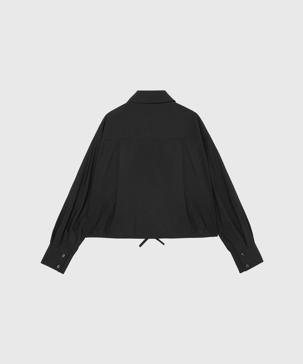 DÉPAREILLÉ COTTON TYPEWRITER FRILL SHIRT / コットンタイプライターフリルシャツ ブラック
