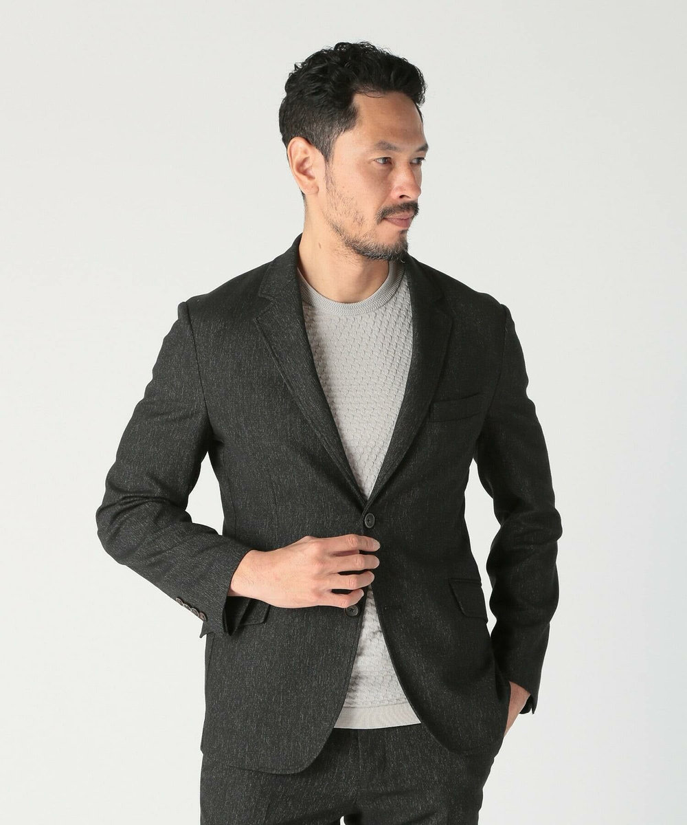 MEN'S BIGI 【ACTIVE TAILOR/アクティブテイラー】カラミメッシュストレッチジャケット<ストレッチ><通気性> ブラック