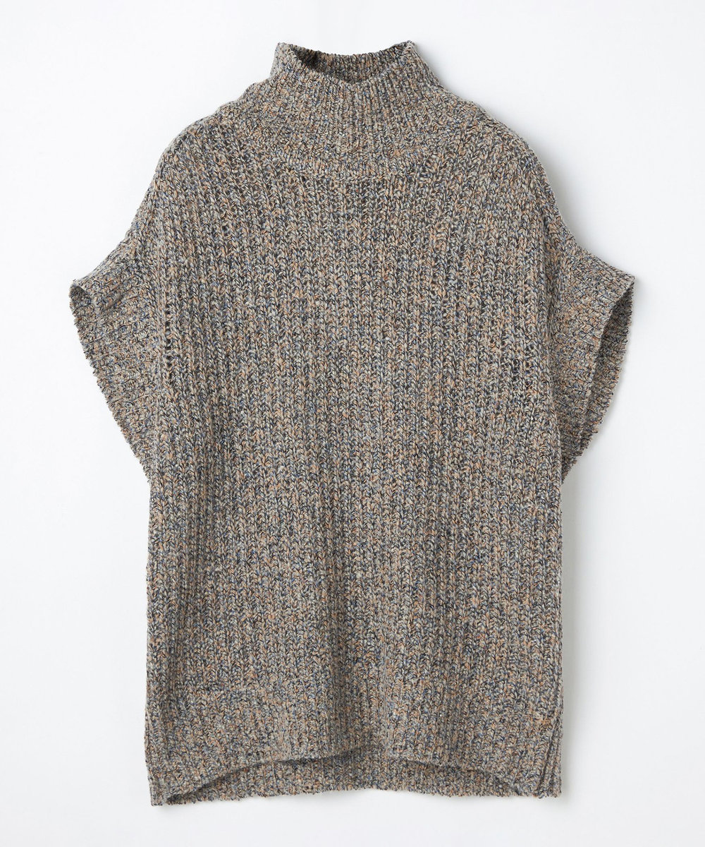 L'EQUIPE GREEN MIXウールニットジレ ベージュ