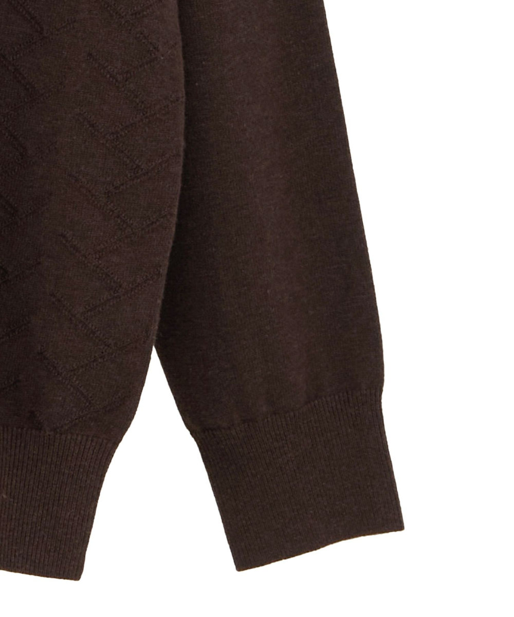 MEN'S BIGI 【ACTIVE TAILOR/アクティブテイラー】12Gジャカードモックネックニット ブラウン