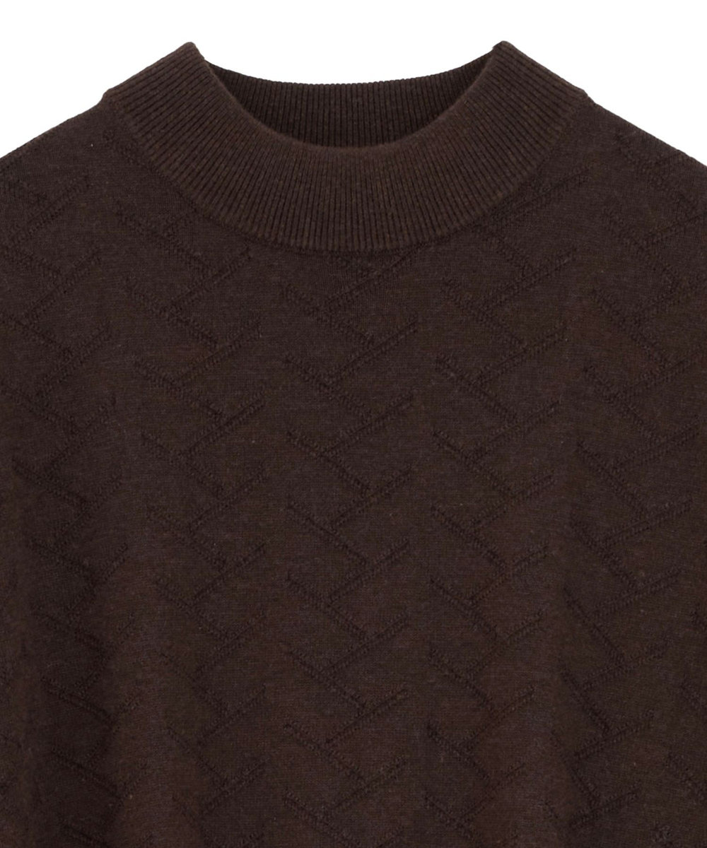 MEN'S BIGI 【ACTIVE TAILOR/アクティブテイラー】12Gジャカードモックネックニット ブラウン