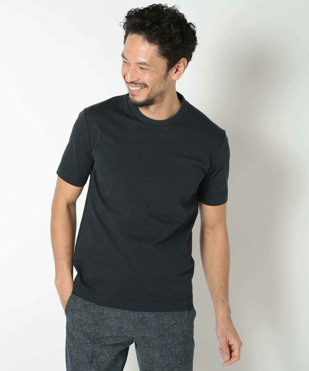 MEN'S BIGI 【ACTIVE TAILOR/アクティブテイラー】シルケットスムースクルーネックTシャツ＜接触冷感 / UVカット＞ ネイビー