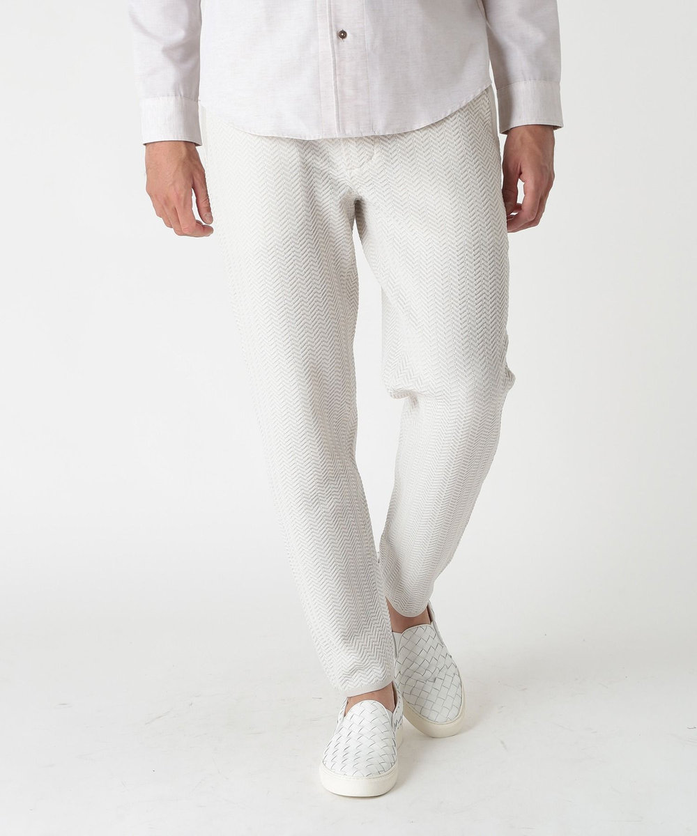 MEN'S BIGI 【ACTIVE TAILOR】ヘリンボーンニットパンツ オフホワイト