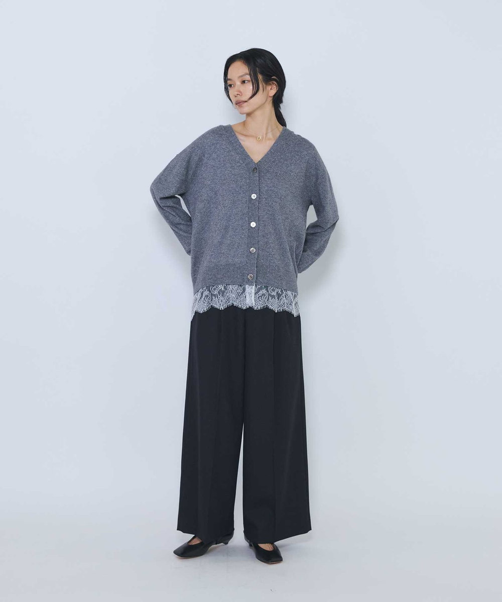 1er Arrondissement TWドスキンワイドトラウザー ブラック