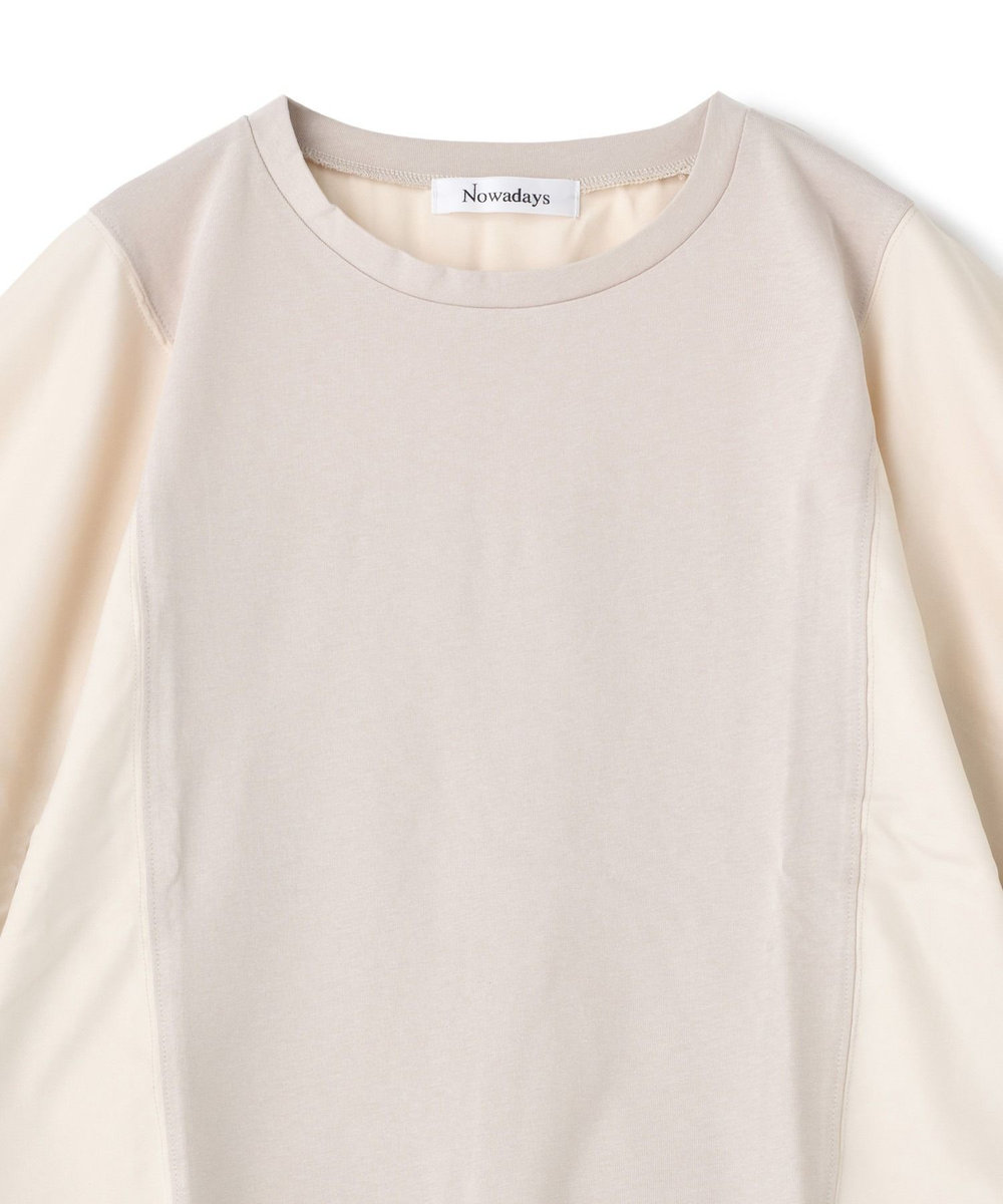 NOWADAYS 布帛ドッキングドルマンTシャツ ベージュ