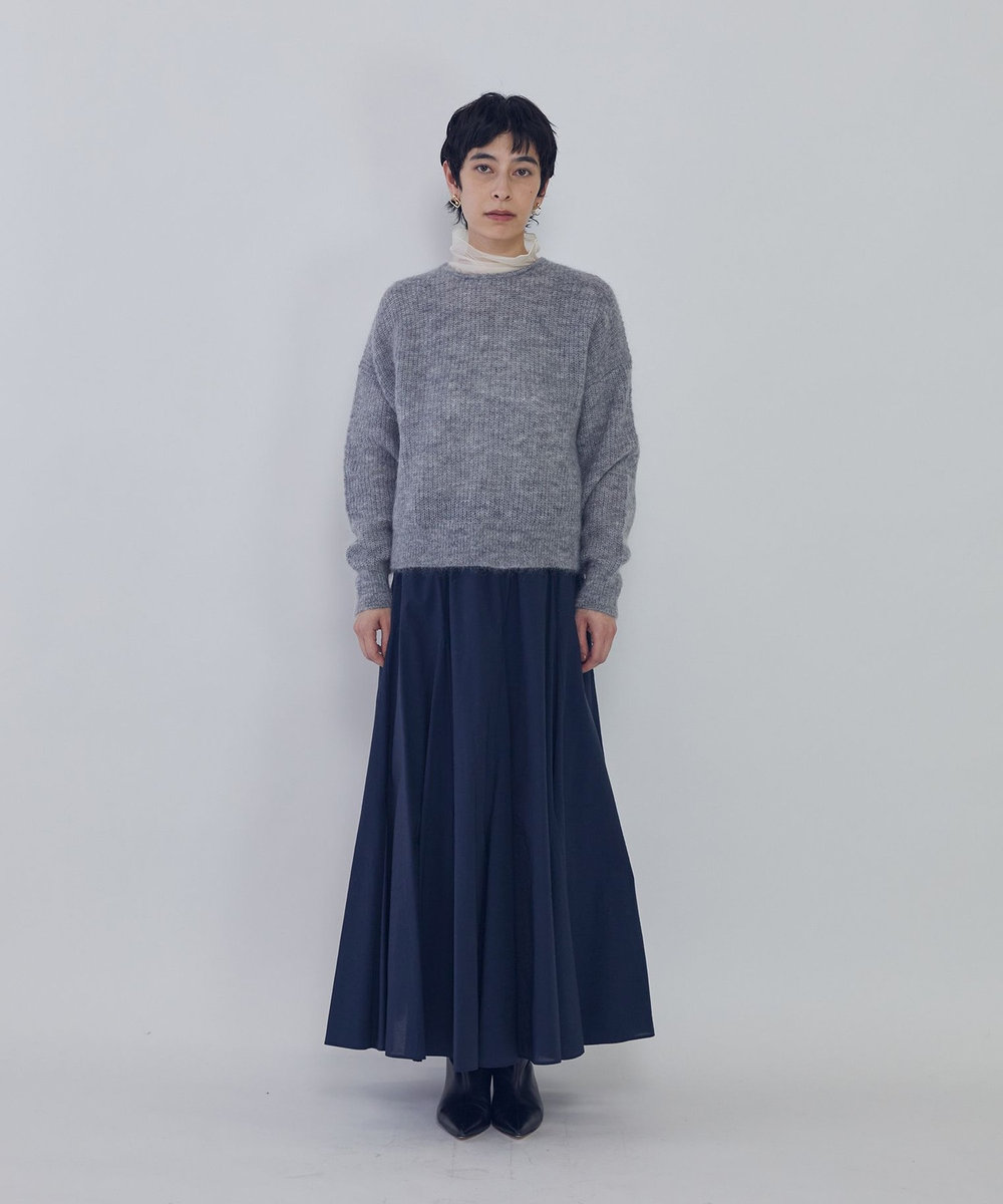 1er Arrondissement ウールモヘア畦ニットプルオーバー シルバー