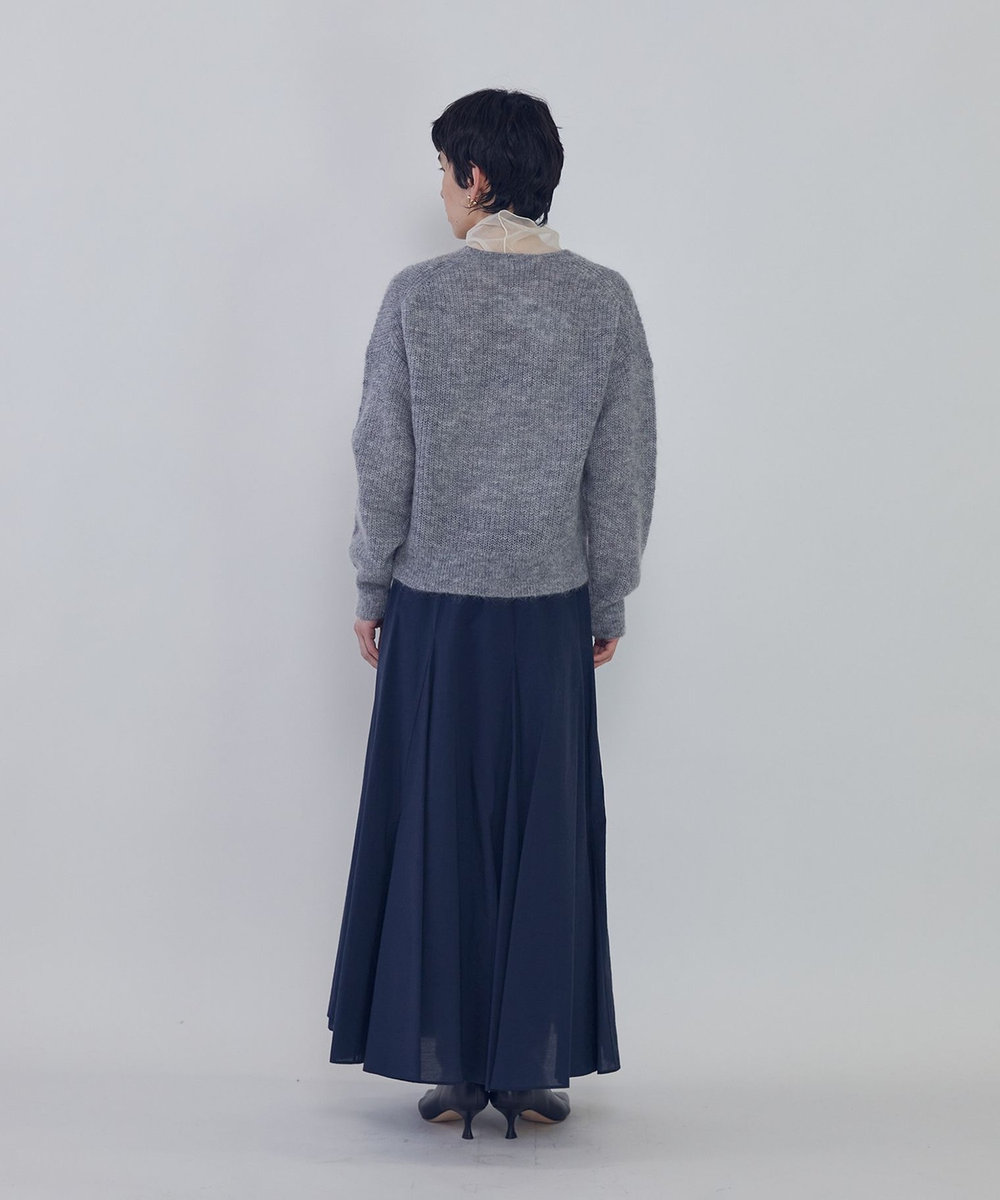 1er Arrondissement ウールモヘア畦ニットプルオーバー シルバー
