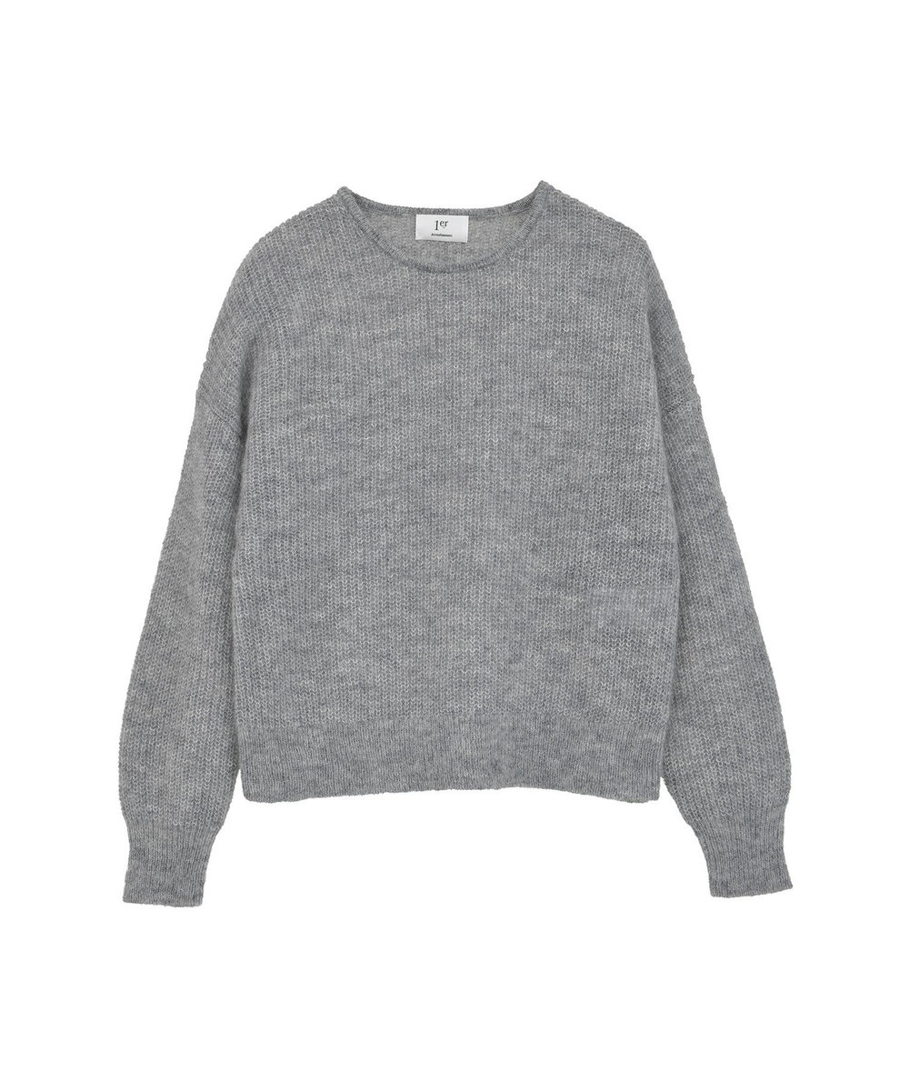 1er Arrondissement ウールモヘア畦ニットプルオーバー シルバー