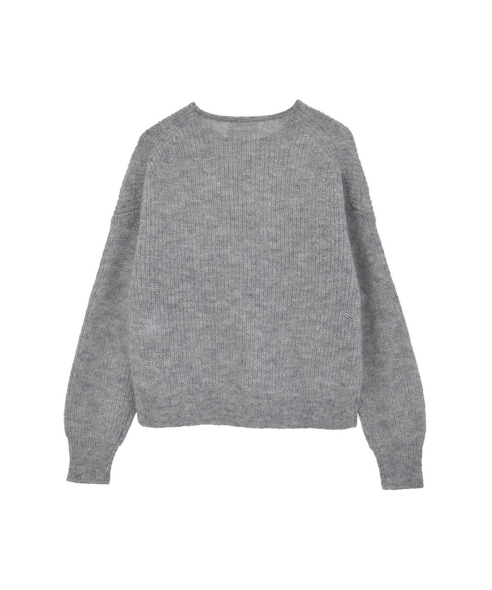 1er Arrondissement ウールモヘア畦ニットプルオーバー シルバー