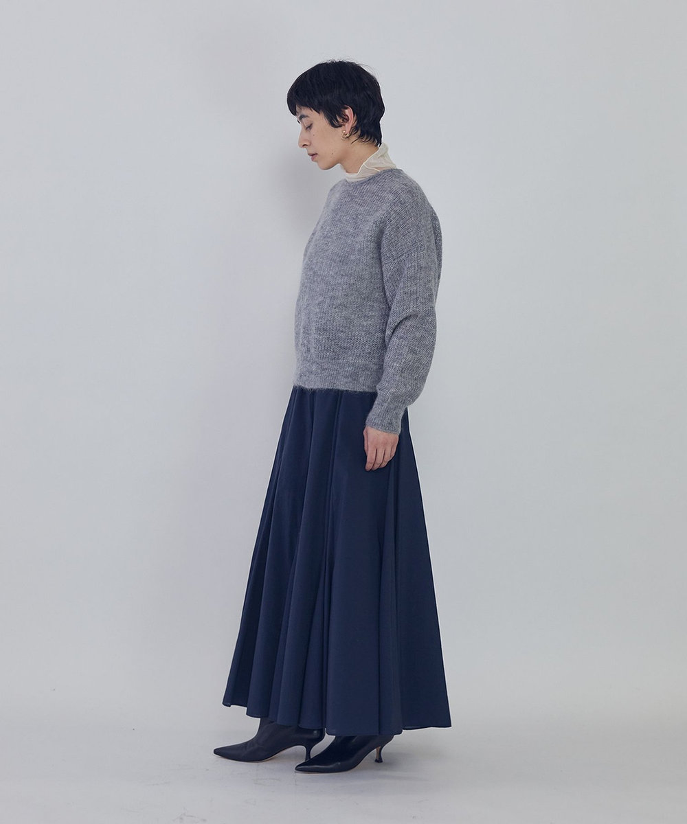 1er Arrondissement ウールモヘア畦ニットプルオーバー シルバー