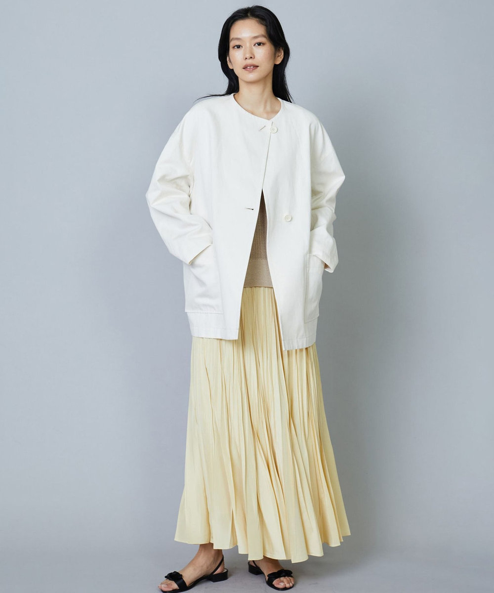1er Arrondissement コットンヘンプツイルハーフコート オフホワイト