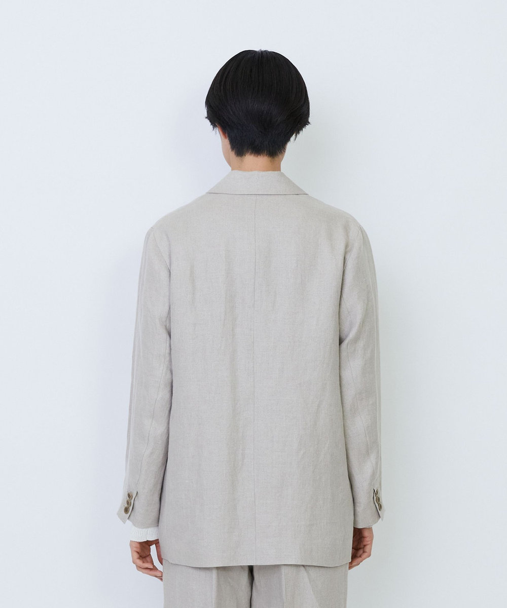 LOISIR 【セットアップ対応】リネンツイルダブルブレストジャケット キナリ