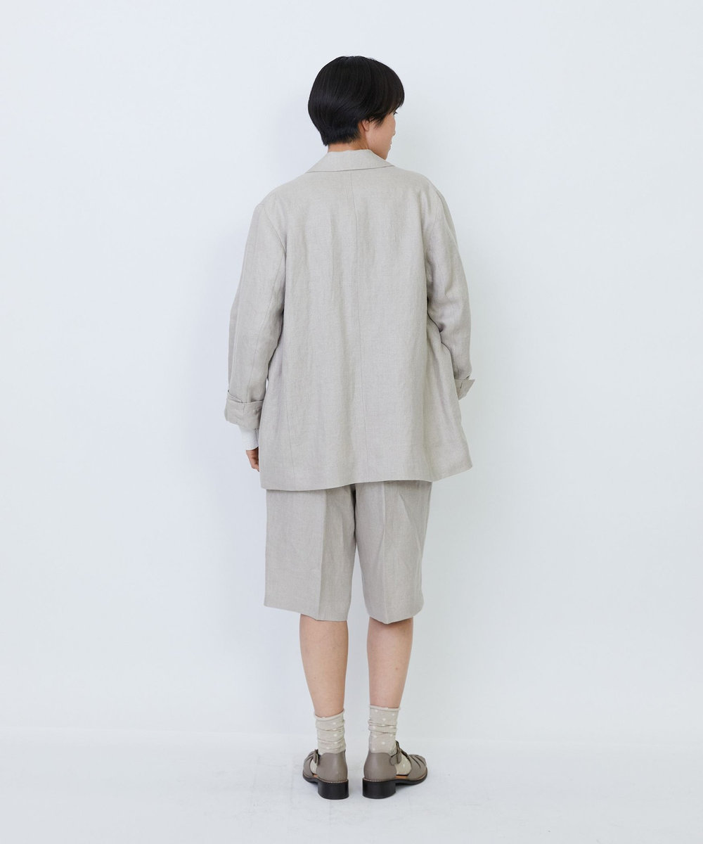 LOISIR 【セットアップ対応】リネンツイルダブルブレストジャケット キナリ