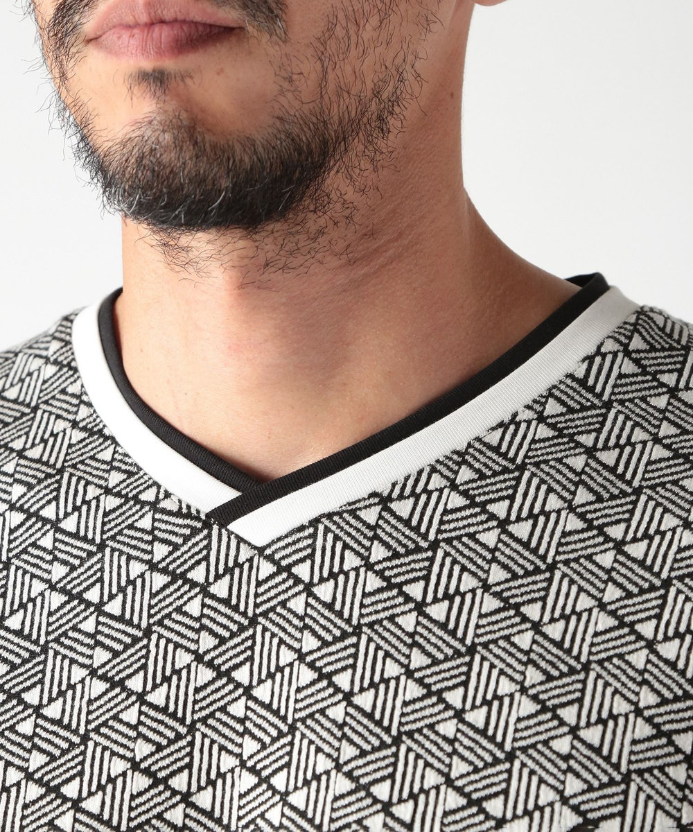 MEN'S BIGI フクレジャカードロングＴシャツ ホワイト系その他