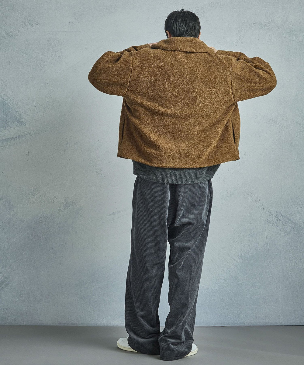 MEN'S BIGI 【50th Anniv . 菊池武夫】WOOL BLEND BOA PILE BLOUSON ブラウン
