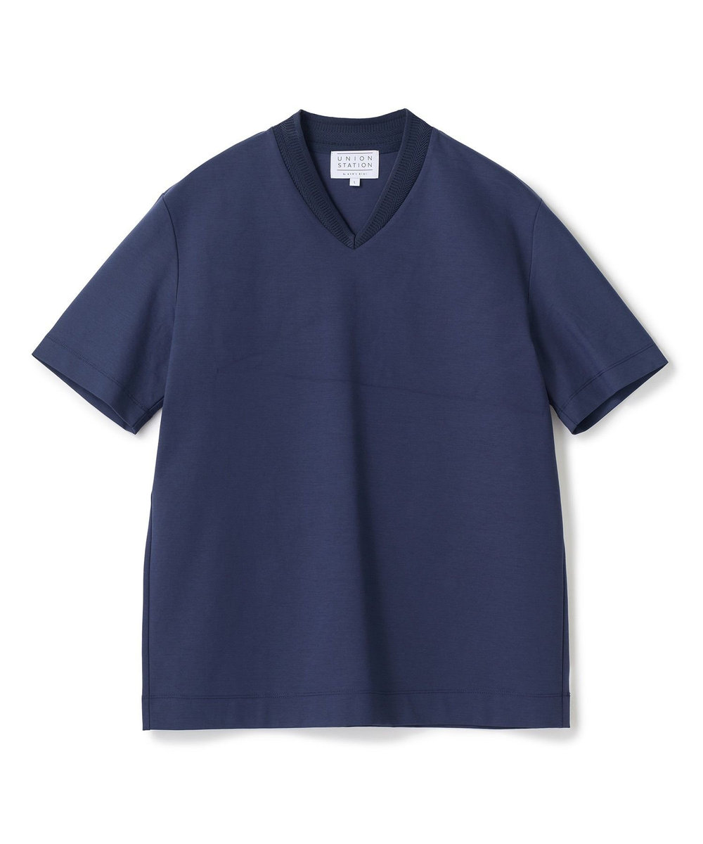 UNION STATION VネックテイラーTシャツ〈ストレッチ・マシンウォッシャブル・防臭・接触冷感〉	 ネイビー