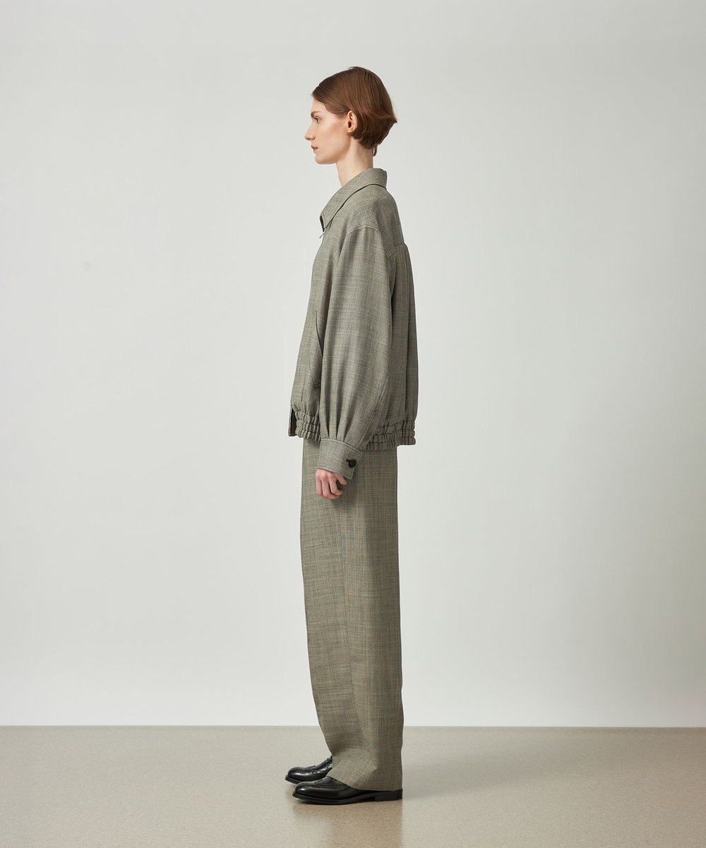 DÉPAREILLÉ SHARKSKIN ZIP UP JACKET / シャークスキンジップアップジャケット ブラウン