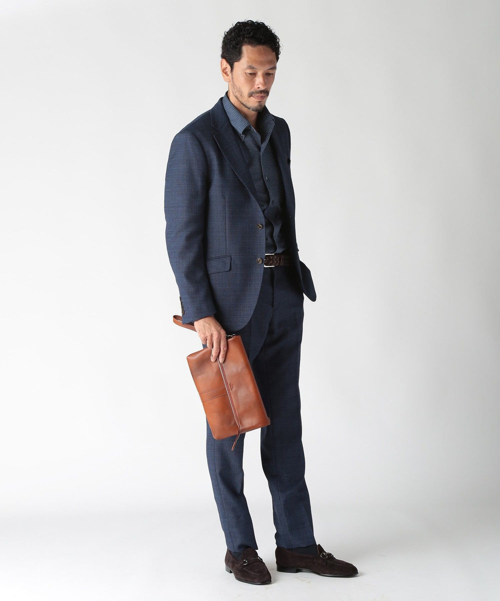 MEN'S BIGI ミックスヤーン/ポップサックテーラードジャケット ネイビー