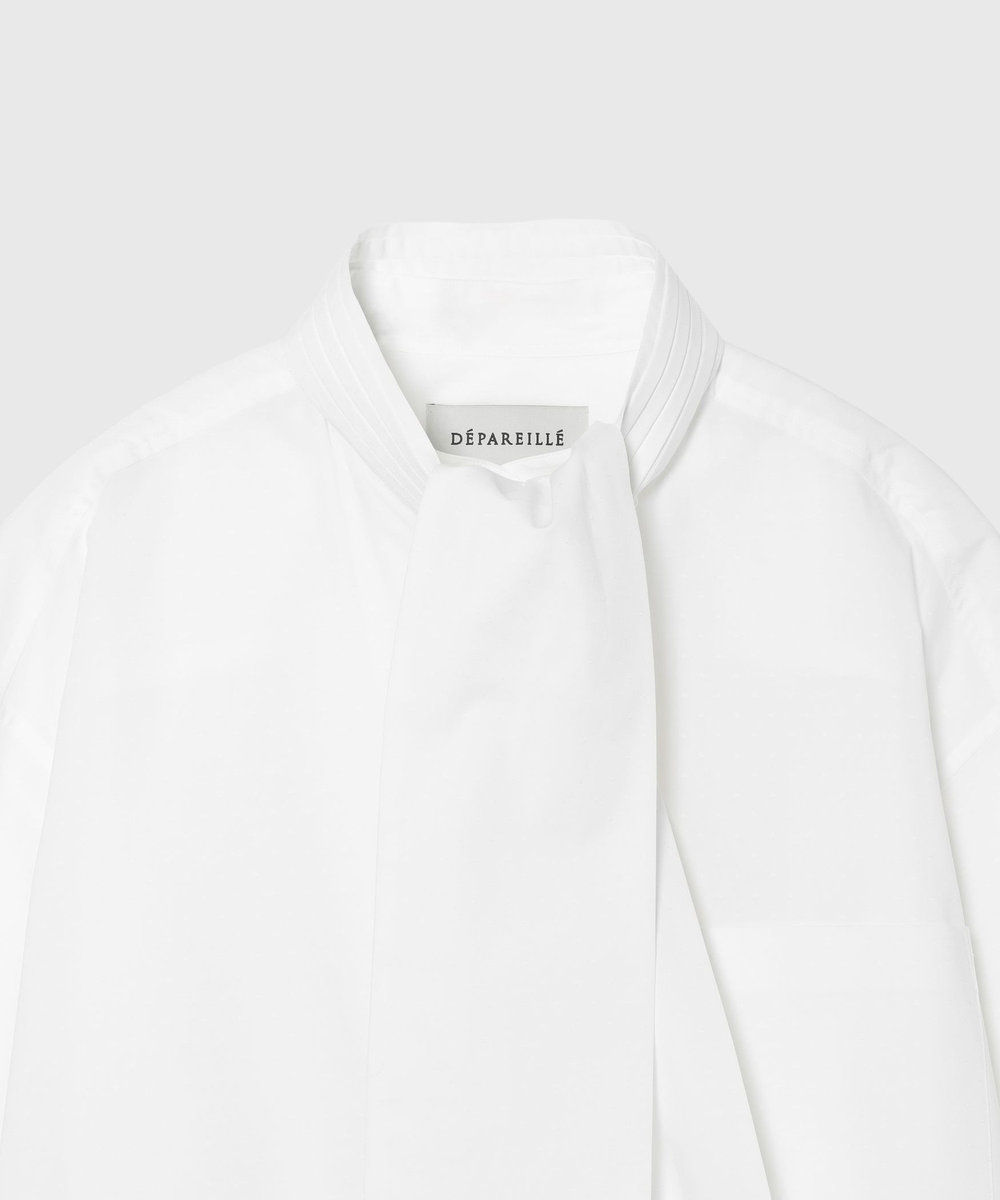 DÉPAREILLÉ DOT DOBBY BOW SHIRT / ドットドビーボウシャツ オフホワイト