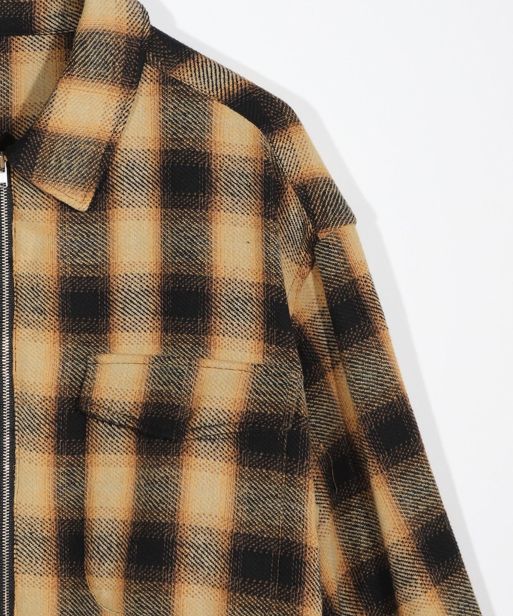 MEN'S BIGI オンブレーチェックシャツブルゾン イエロー系その他