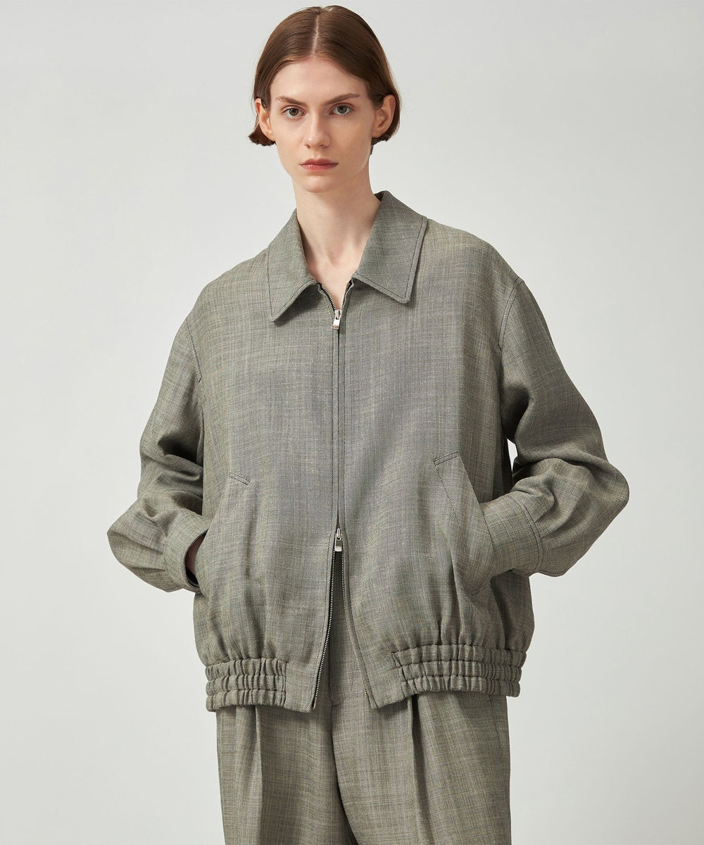 DÉPAREILLÉ SHARKSKIN ZIP UP JACKET / シャークスキンジップアップジャケット ブラウン