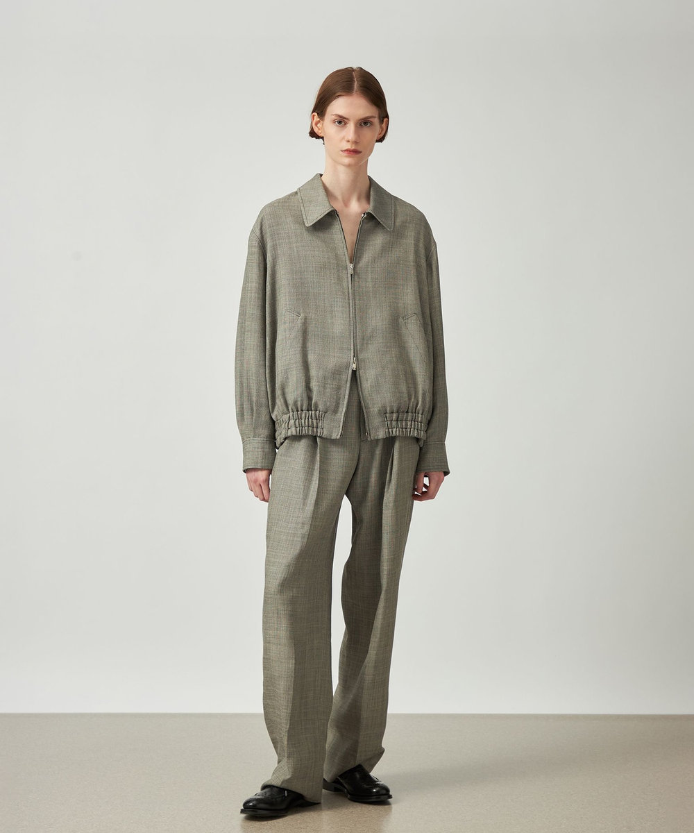 DÉPAREILLÉ SHARKSKIN ZIP UP JACKET / シャークスキンジップアップジャケット ブラウン